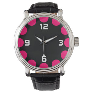 Växande färg - neon som är rött på svart armbandsur