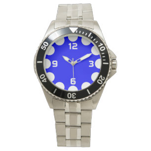 Växande färg - vit på blått armbandsur