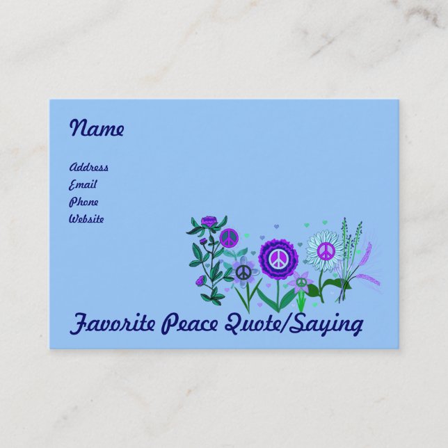 Växande fred visitkort (Framsida)