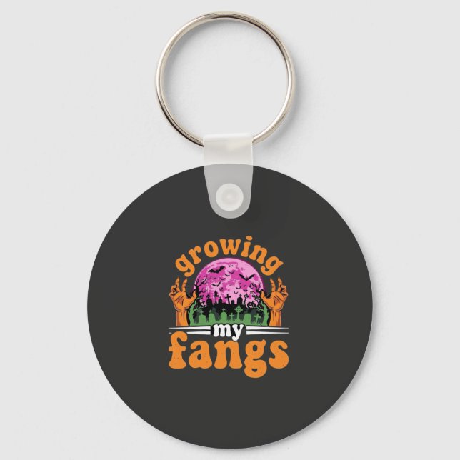 Växande Hörntänder Halloween Vampyrdesign_1 Nyckelring (Framsida)