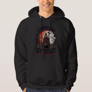 Växande huggtänder Halloween Spökaktigt Slott Svar Hoodie