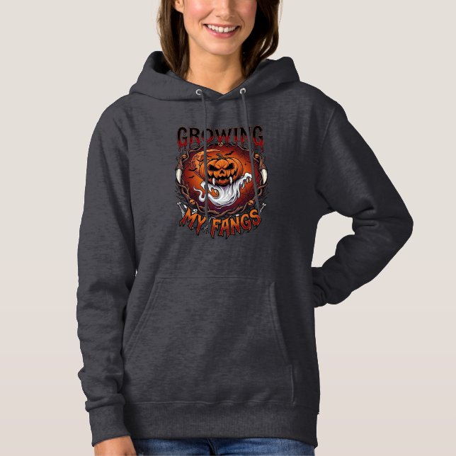 Växande huggtänder Vampyr Pumpa Spökfladdermöss Dö T Shirt (Framsida)