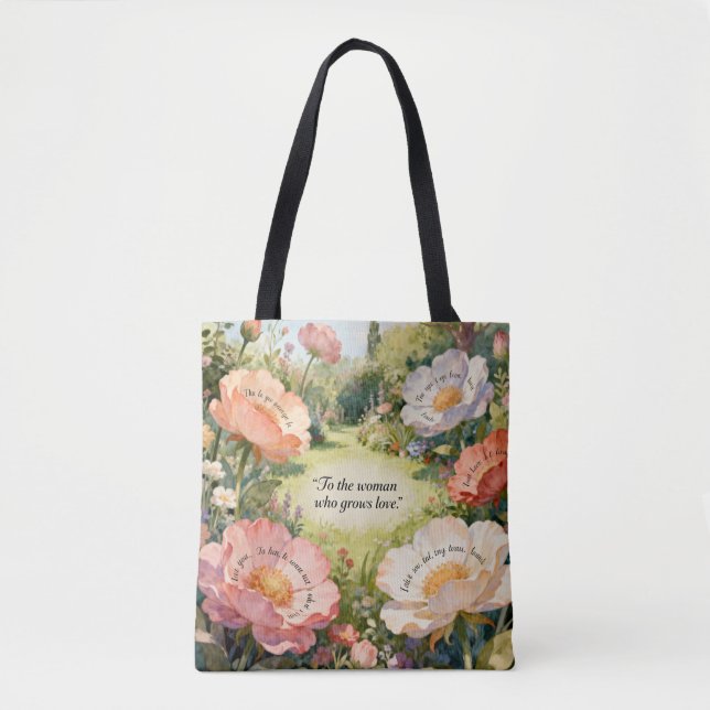 Växande Kärlek: Botanisk Mamma-Tote Tygkasse (Framsida)
