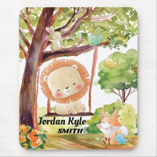 Växande Lejon, räv, flott och fågel  natur Musmatta