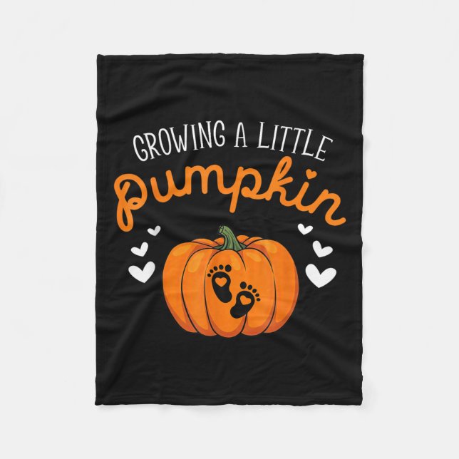 Växande lite pumpa Halloween graviditetsannonserin Fleecefilt (Framsidan)