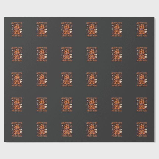 Växande Liten Pumpa Inuti Halloween-pumpor G Presentpapper (Platt)