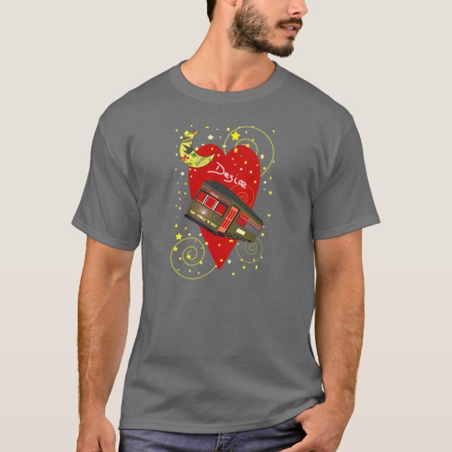 Växande måne för New Orleans Streetcarlust T-shirt (Framsida)
