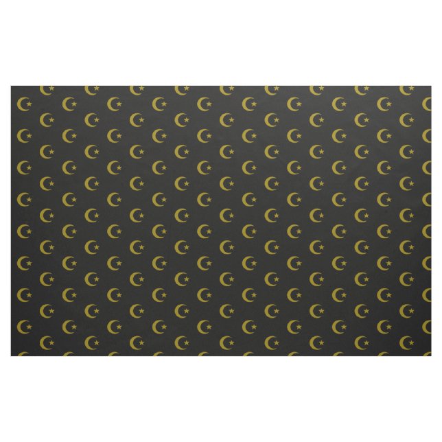 Växande måne och stjärna kammad bomull (56" tyg (Fat Quarter)