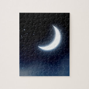 Växande måne över Starry Sky2 Pussel