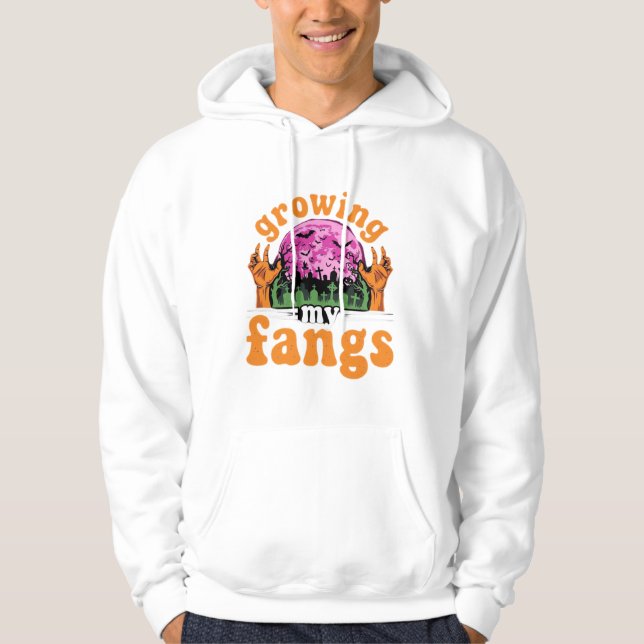 Växande mina hörntänder Halloween-vampyrdesign_1 Hoodie (Framsida)