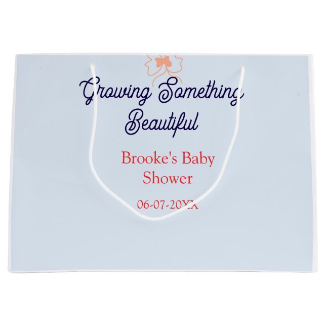 växande något vackert persikobåge baby shower  (Framsidan)