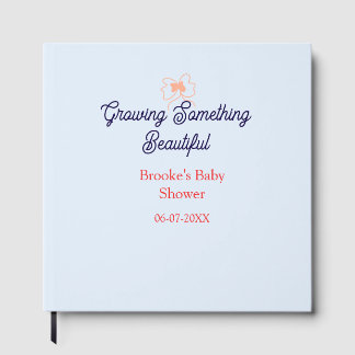växande något vackert persikobåge baby shower gästböcker