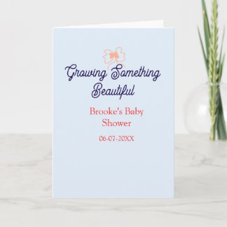 växande något vackert persikobåge baby shower  kort