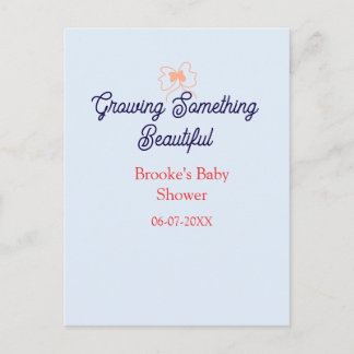 växande något vackert persikobåge baby shower vykort