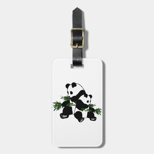 Växande Panda Bagage Tag Bagagebricka (Vertikal Framsida)