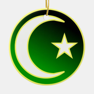 Växande & stjärna av islam julgransprydnad keramik