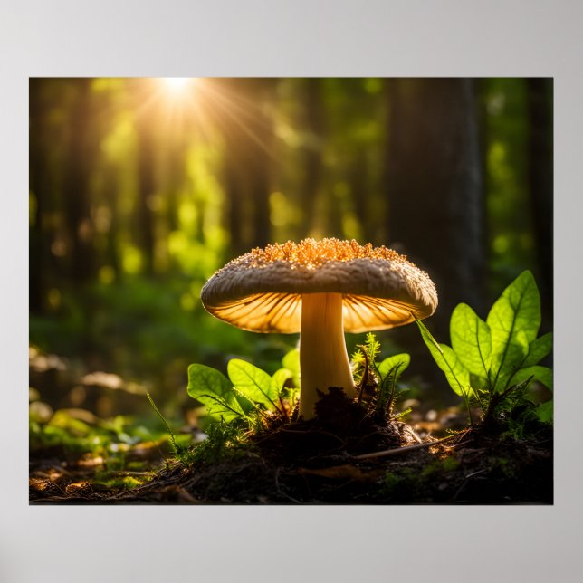 Växande svampar i skog poster (Framsidan)