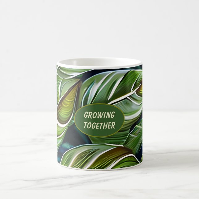Växande Tillsammans Grönt Blad Kaffemugg (Center)