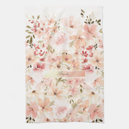 Växande vårblommor kökshandduk