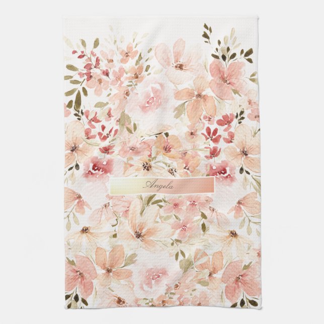 Växande vårblommor kökshandduk (Vertikal)