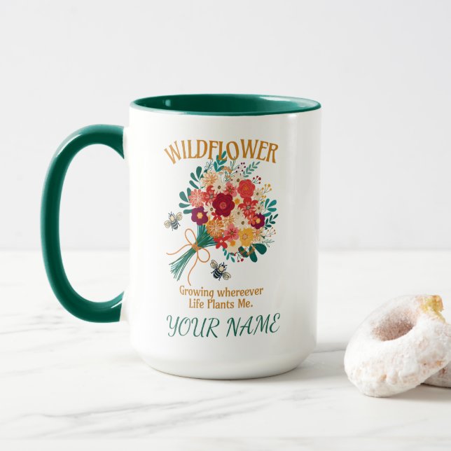 Växande Vildblomma-Bin Varhelst Livet Planterar Mi Mugg (Med munk)