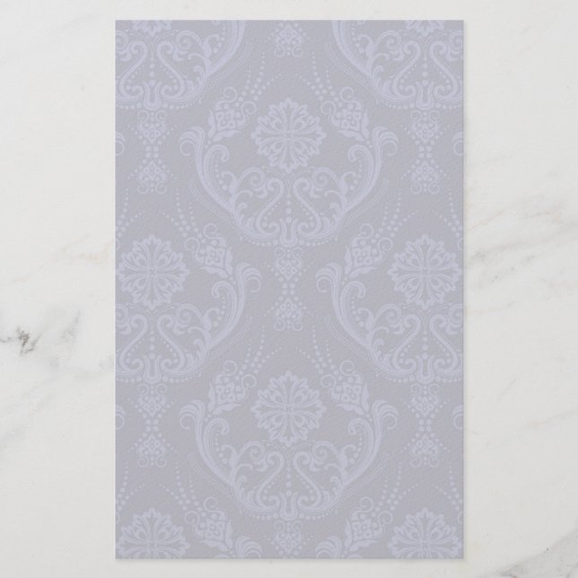 Vaxblått blommigt, damm tapet brevpapper (Framsida)