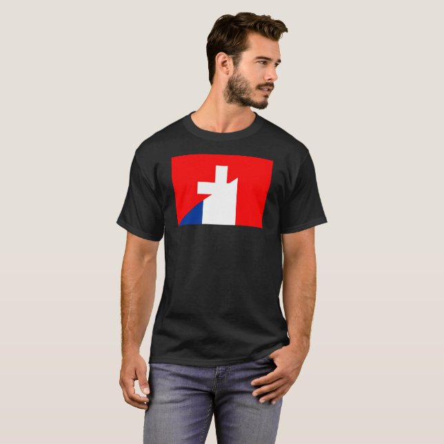 växel-frankrike-flagga-halvsymbolsswapp för land t-shirt (Hel framsida)