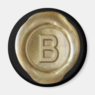 Vaxen förseglar Monogrammagneten - guld - djärv Magnet