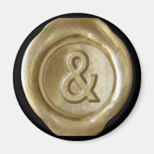 Vaxen förseglar Monogrammagneten - guld - djärv Magnet