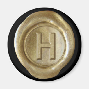 Vaxen förseglar Monogrammagneten - guld - djärv Magnet