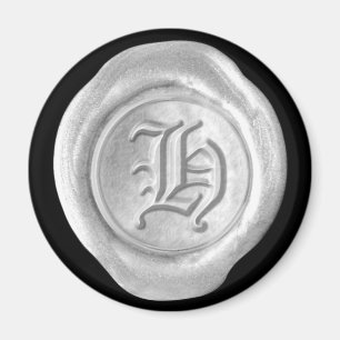 Vaxen förseglar Monogrammagneten - silver - Magnet