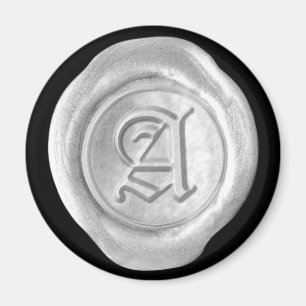 Vaxen förseglar Monogrammagneten - silver - Magnet