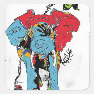 växer långsamt fyrkantigt klistermärke