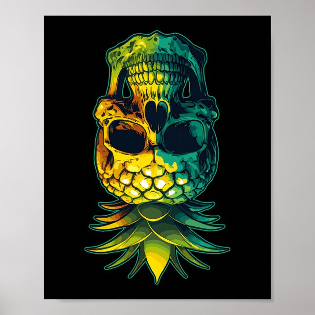 Växla ananas skullen med nyans upp och ned-app poster (Framsidan)