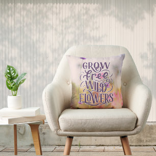 Växla fri Vild Blommor Boho Botanical Quote Kudde