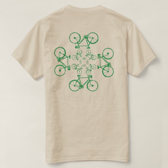 Växla grönt-cyklar t-shirt (Design baksida)