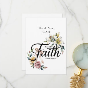 "Växla med Faith Blommigt Scripture Design Tack Kort