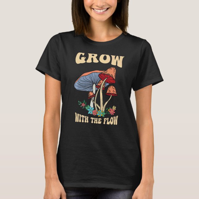 Växla med Flow Magic Psilocybin Svamp Vint T Shirt (Framsida)