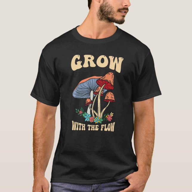 Växla med Flow Magic Psilocybin Svamp Vint T Shirt (Framsida)