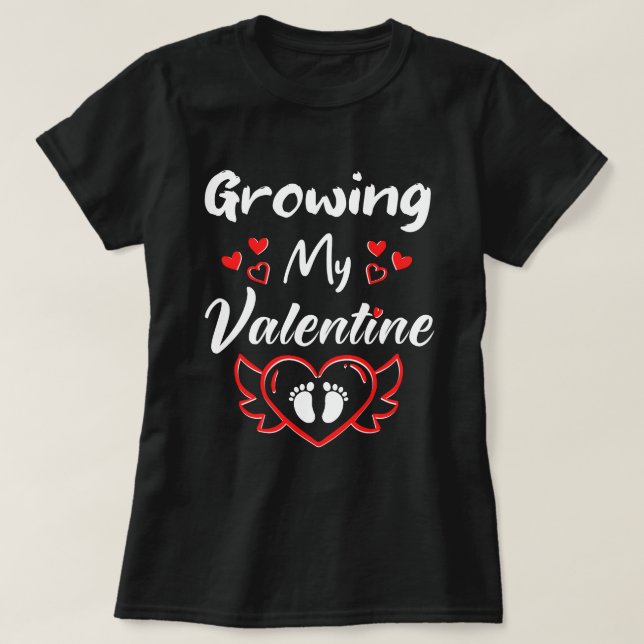 Växla min Valentine - Meddelande om Gravid av ljus T Shirt (Design framsida)