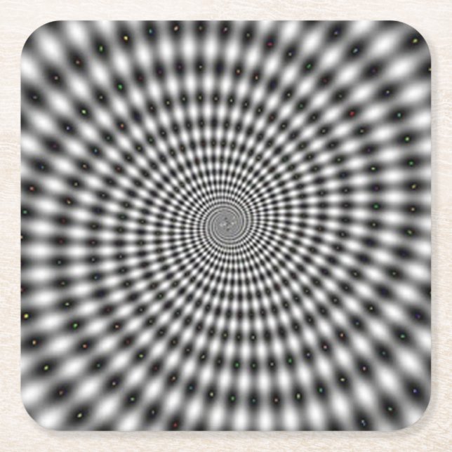 Växla optisk bild Spiral Underlägg Papper Kvadrat (Framsidan)