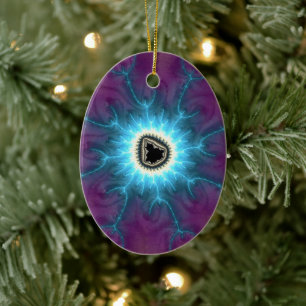 Växla på Mandelbrot-stötande Fractal-Abstrakt Julgransprydnad Keramik