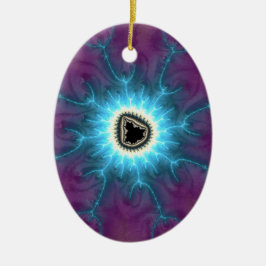 Växla på Mandelbrot-stötande Fractal-Abstrakt Julgransprydnad Keramik