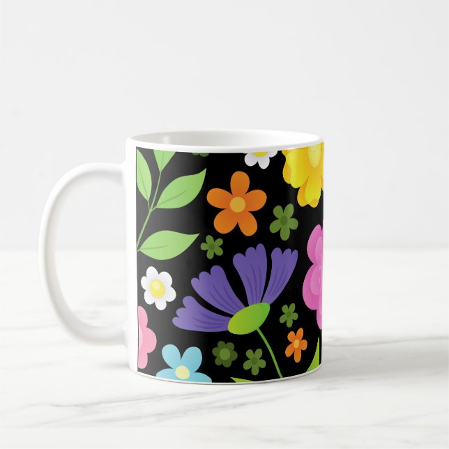 Växla positiva blommor färgstarka kaffemugg (Vänster)