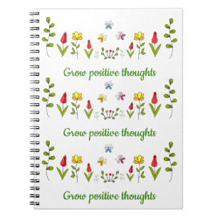 Växla positiva tankar blommor anteckningsbok
