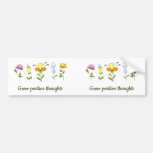 Växla positiva tankar blommor bildekal