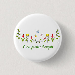 Växla positiva tankar blommor knapp