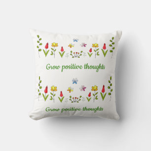 Växla positiva tankar blommor kudde