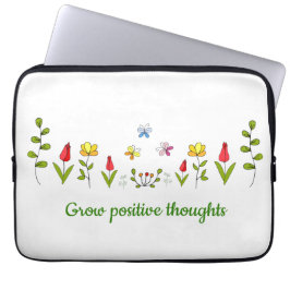 Växla positiva tankar blommor laptop fodral