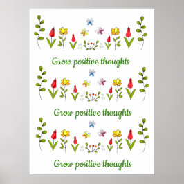 Växla positiva tankar blommor poster